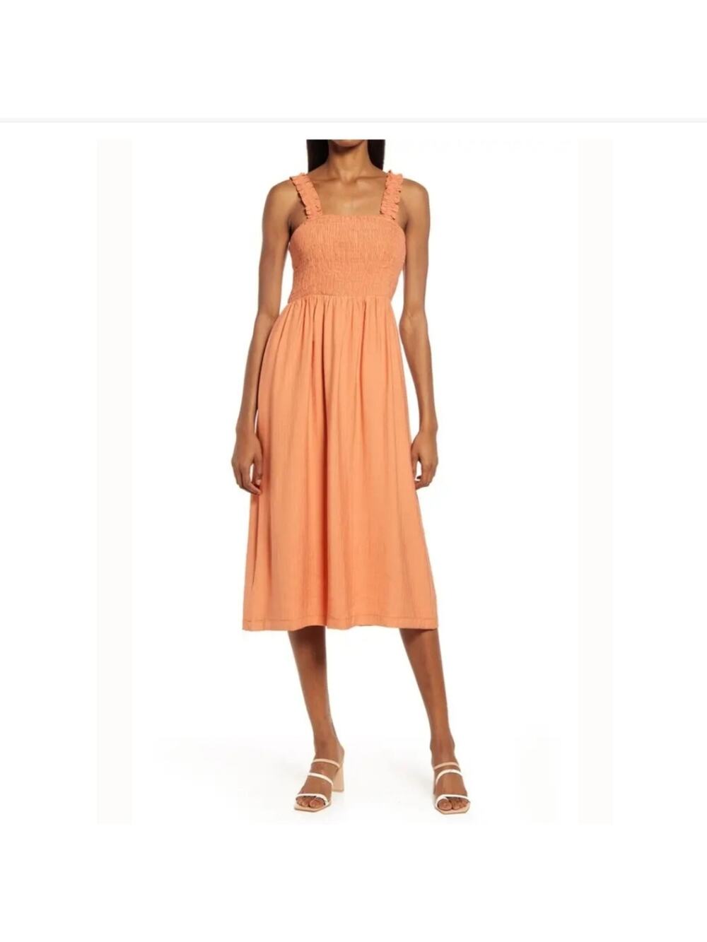 NSR julia smocked midi sun dress Sz S Sleeveless A34